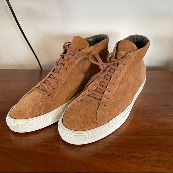 Atelier Munroe Light Brown Perforated Suede High Top Sneaker size 13 - Picture 1 of 5